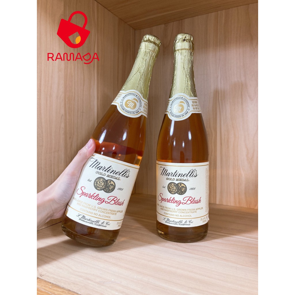 Nước ép trái cây từ Táo và mâm xôi Có Gas Martinellis Spark Blush 750ml