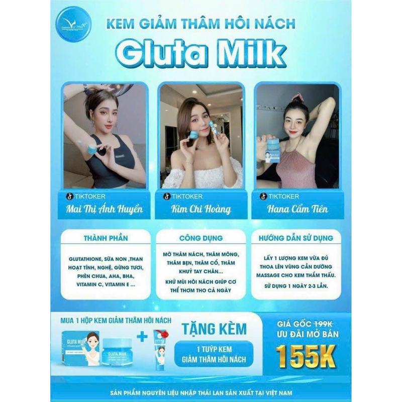 Kem Thâm Gluta Milk Thái Lan Mua 1 Tặng 1