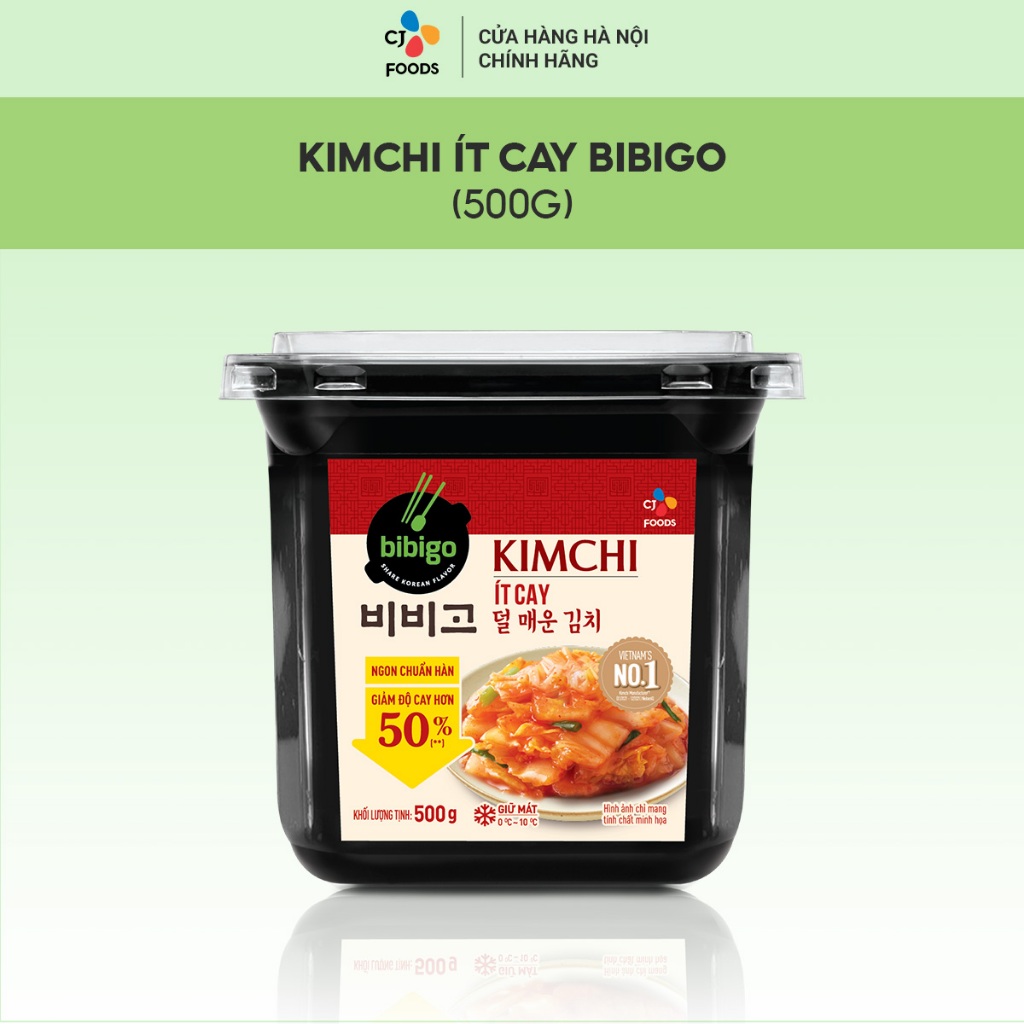 Kim chi Bibigo cải thảo cắt lát It cay Bibigo - Hộp 500g