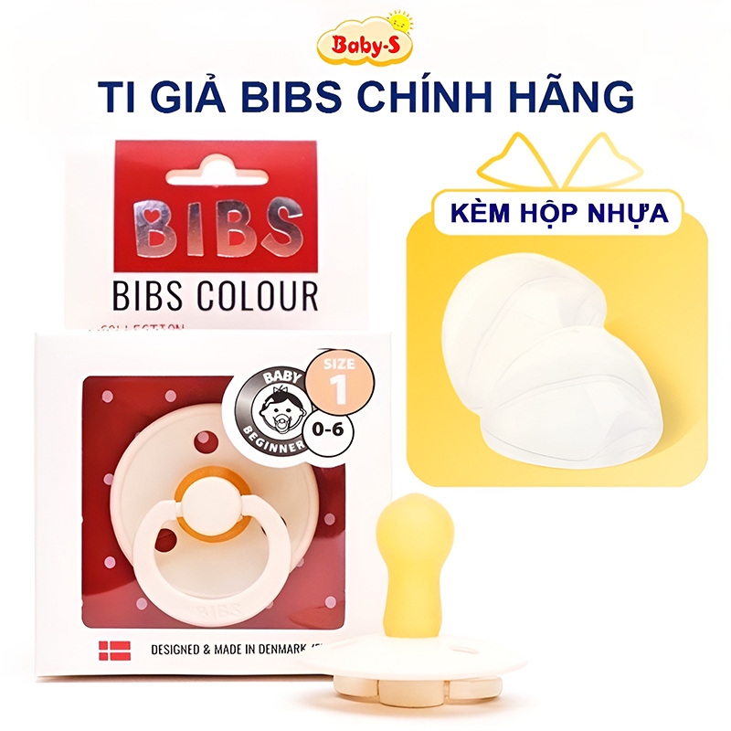 Ti ngậm cho bé, Ti giả Bibs Đan Mạch chính hãng tặng kèm nắp trứng tiện lợi Baby-S – SSS021