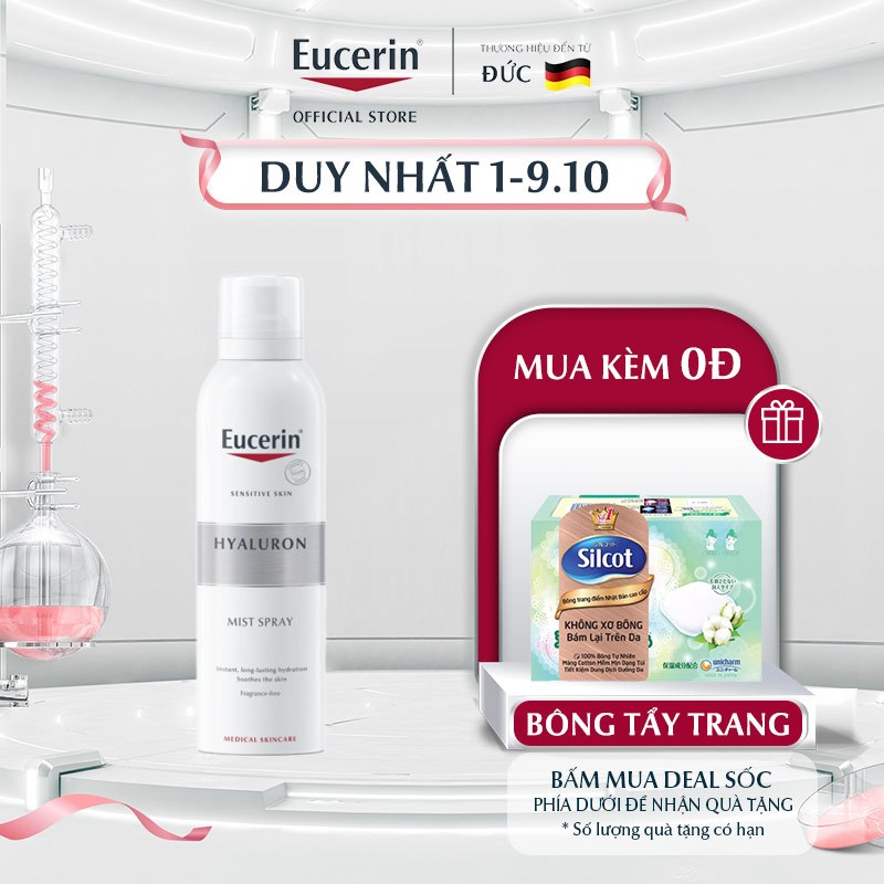 Xịt dưỡng ẩm & giảm nếp nhăn Eucerin Hyaluron Mist Spray 150ml