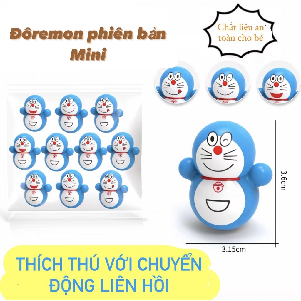 Đồ chơi lật đật mini hình Doraemon đáng yêu, đồ chơi trang trí dễ thương cho mọi người