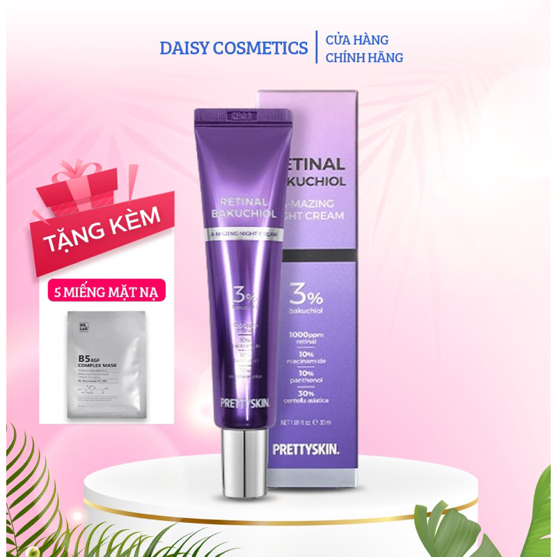 Kem dưỡng Retinal Bakuchiol A-Mazing Night Cream Prettyskin