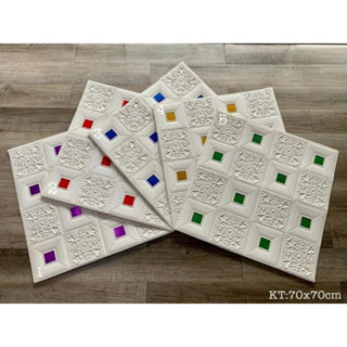 Xôp Dán Tường Hoa Văn Tem Nhũ KT 70*70cm Dày 3li