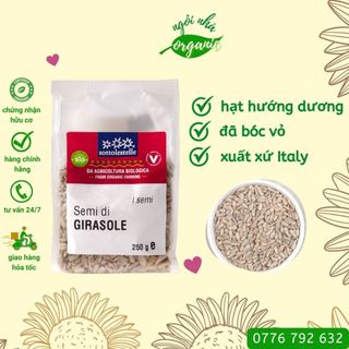 (HSD 23/09/2024) Hạt hướng dương hữu cơ đã bóc vỏ Sottolestelle 250g