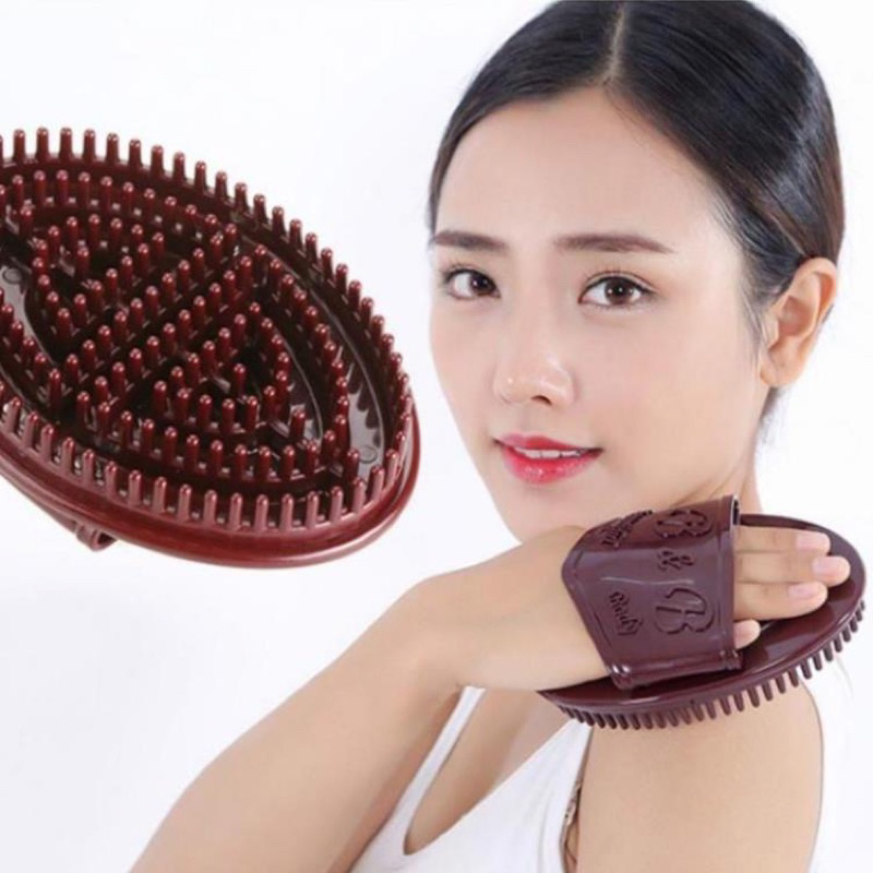 Bàn chà nâu tròn đả thông kinh lạc massage toàn thân