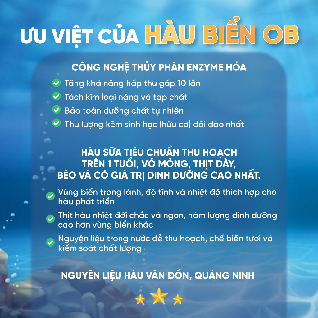 HOB-[Mua 6 tặng 1] Tinh chất hàu biển ob GrowGreenAz, tăng cường sinh lý nam giới hộp 30v | Hàu oyster