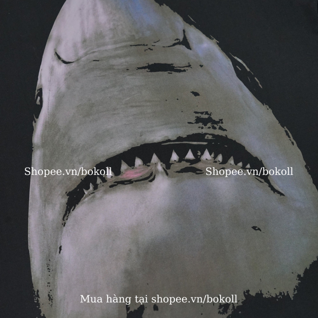 Áo thun cá mập nam nữ form rộng tay lỡ vải cotton organic hàng cao cấp QC