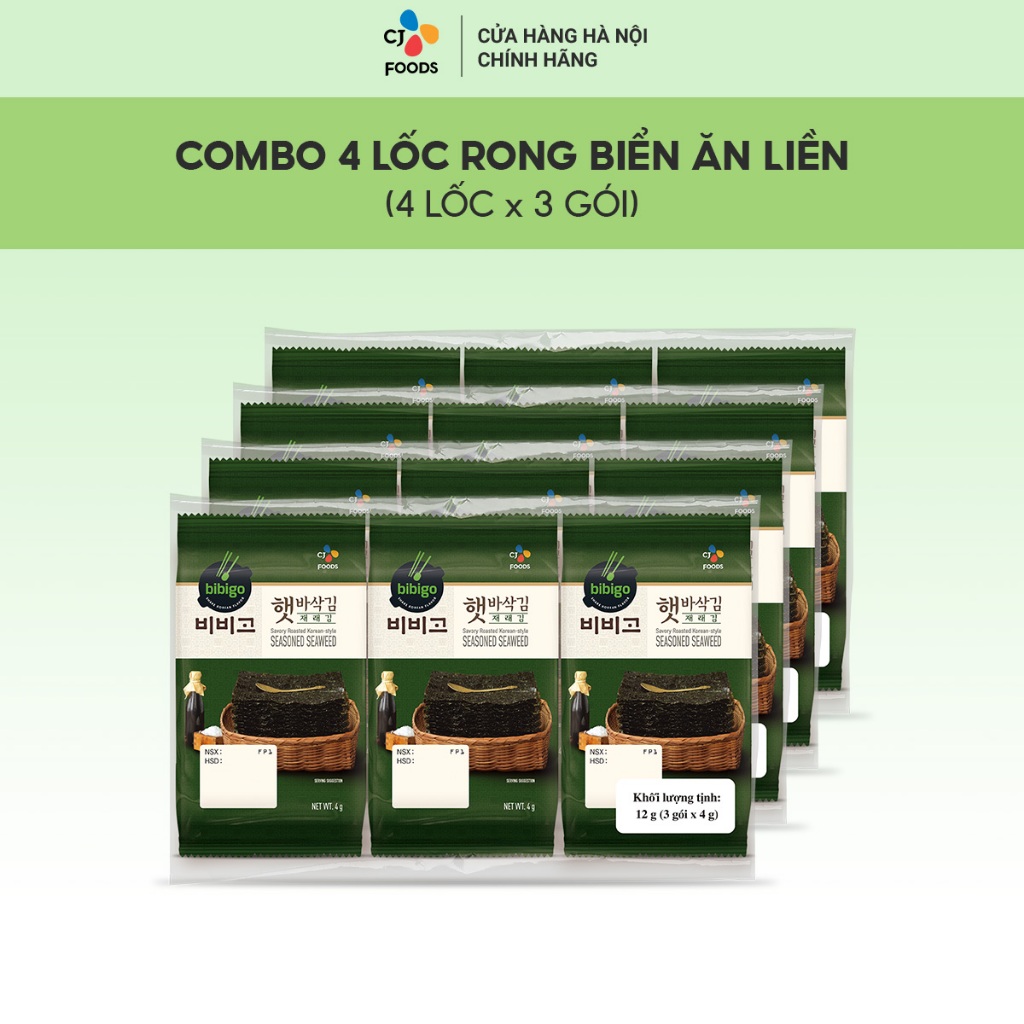 COMBO tiết kiệm Rong biển ăn liền Bibigo Hàn Quốc