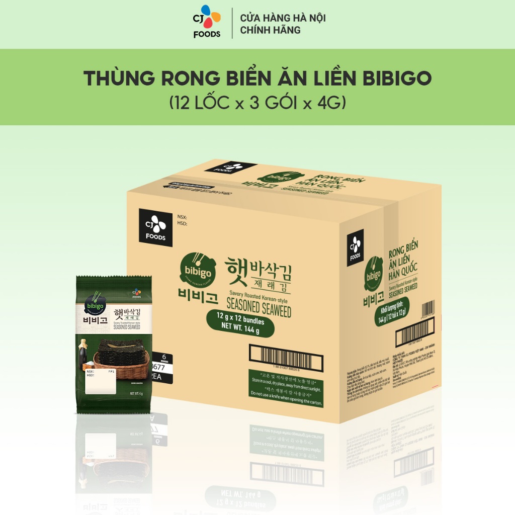 COMBO tiết kiệm Rong biển ăn liền Bibigo Hàn Quốc