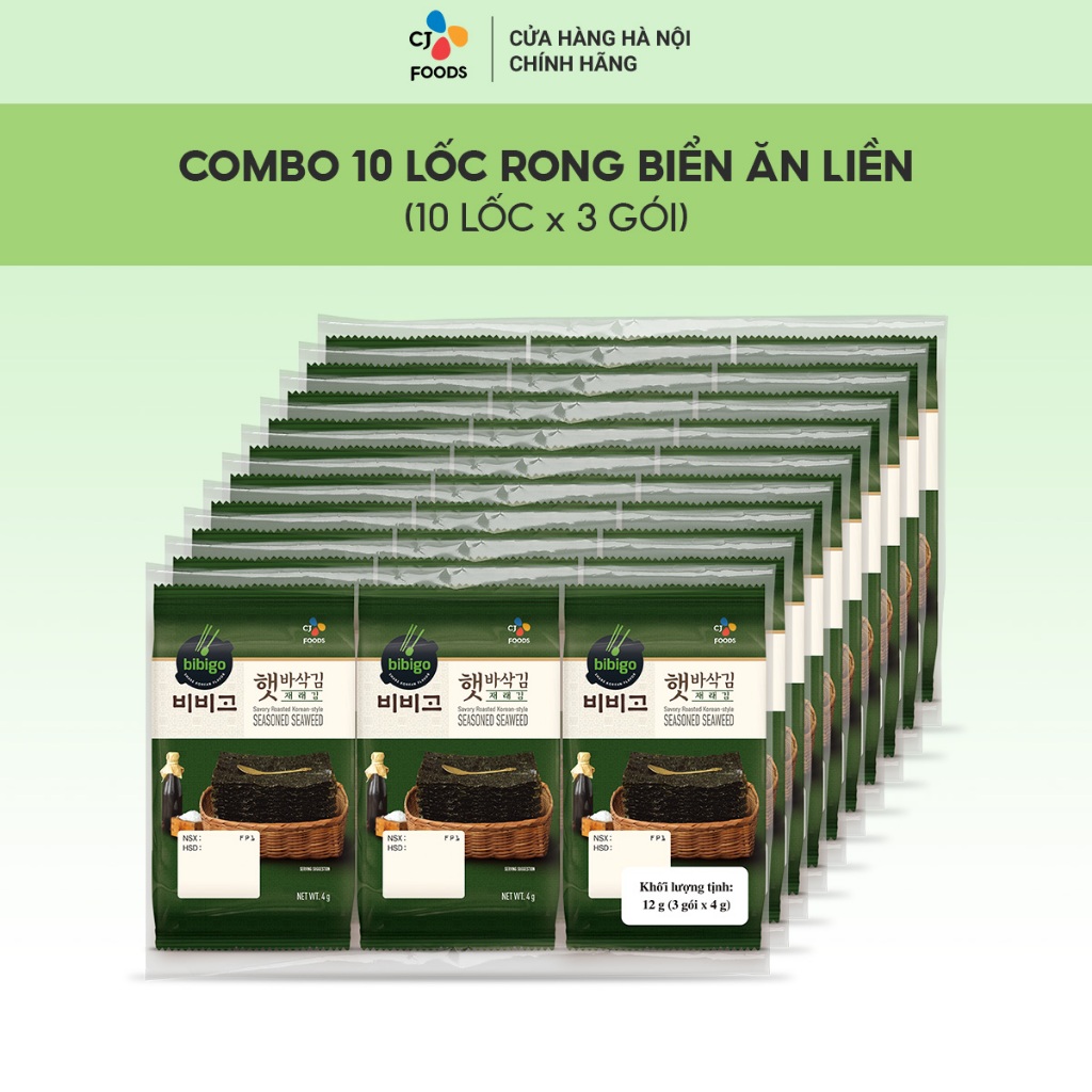 COMBO tiết kiệm Rong biển ăn liền Bibigo Hàn Quốc