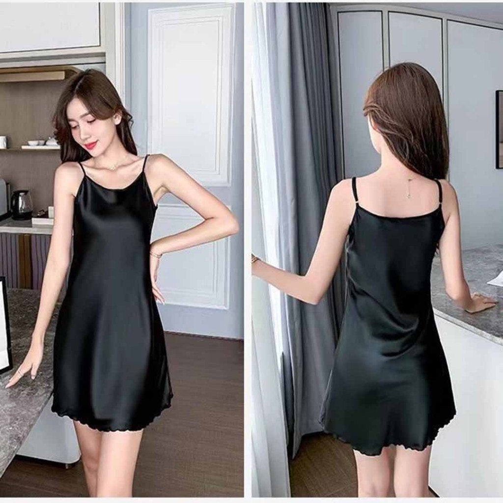 ❤️ MẪU HÓT ❤️ Yếm ngủ sexy ĐẦM NGỦ 2 DÂY lụa satin mềm mịn hở lưng freesize dưới 60kg , đồ mặc nhà nữ 2 dây S0