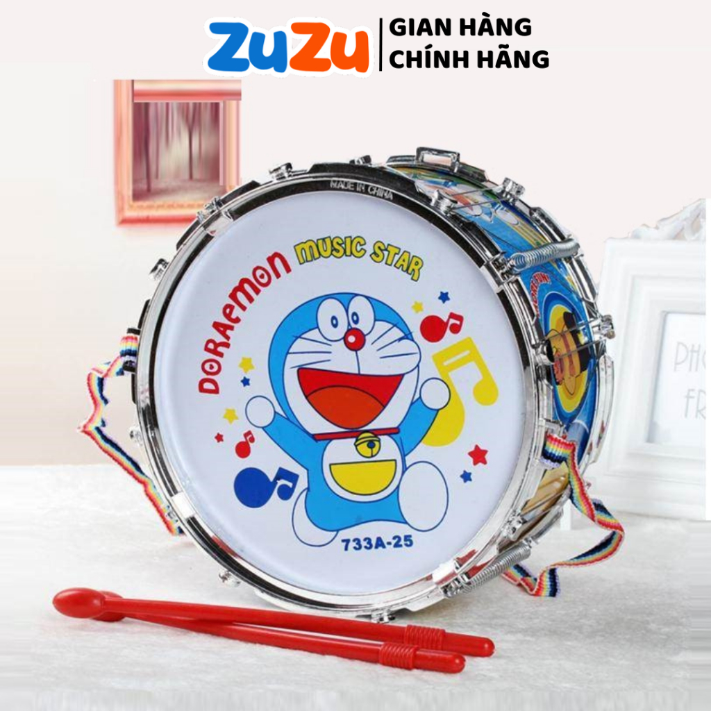 Đồ Chơi Trống Doraemon ZuZu Cỡ Lớn Trống Nhựa Trẻ Em, Bộ Đồ Chơi Đánh Trống Cho Bé
