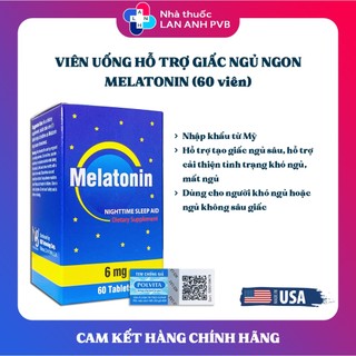 MELATONIN 6mg (Hàng nhập khẩu) - Viên uống hỗ trợ tốt cho người mất ngủ.