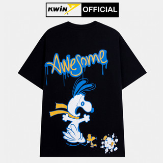 Áo thun unisex local brand form rộng INSIDEMEN in hình chó snoopy phông ulzzang nam nữ cổ tròn ITS079S3