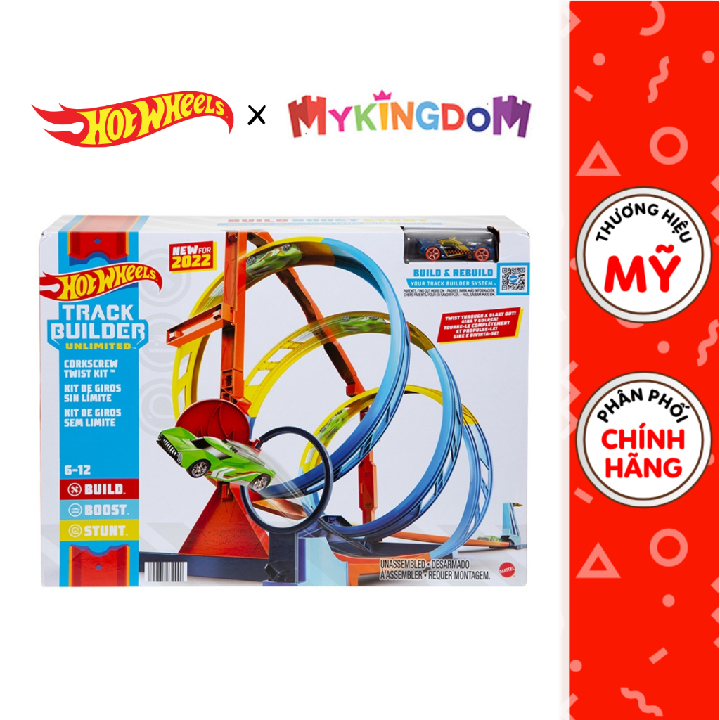 Mô Hình Đồ Chơi Hot Wheels Bộ Đường Đua Xoắn Ốc Corkscrew Twist HDX79