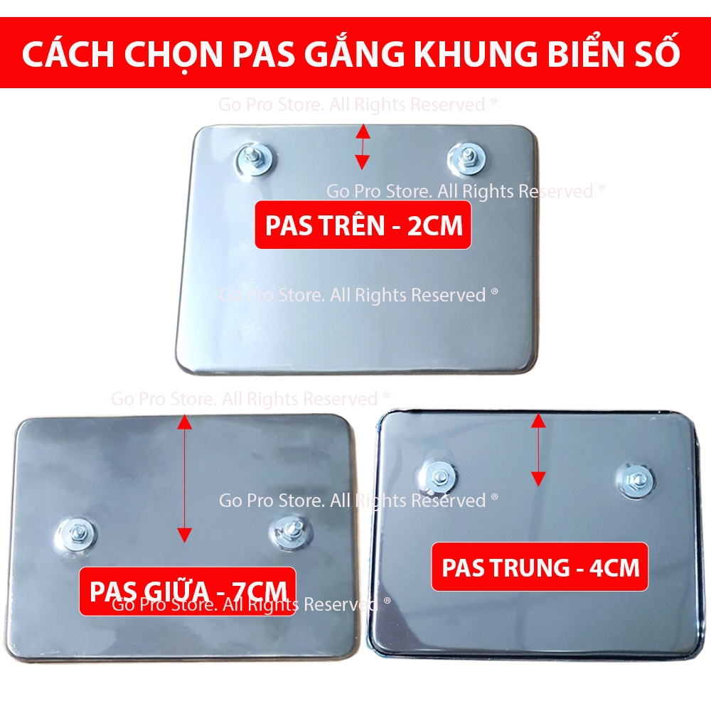 Bộ Khung Biển Số Xe Máy Inox Viền Chấm Bi V2
