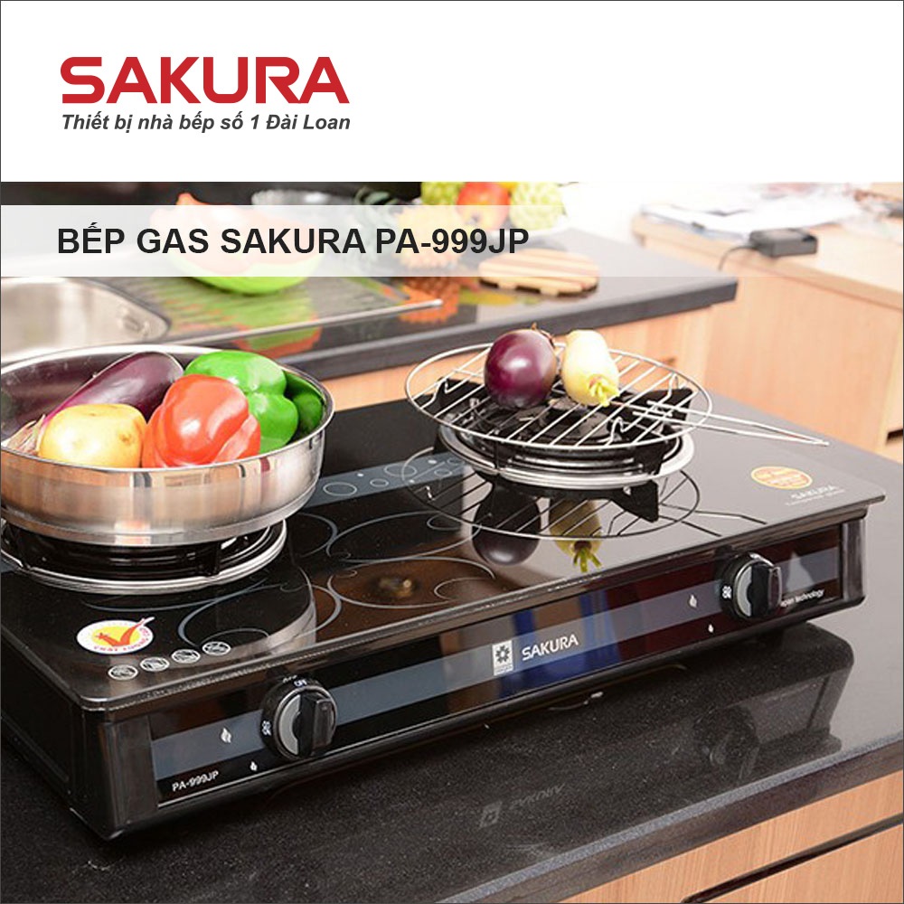 Bếp Gas SAKURA PA-999JP - Mặt Kính Cường Lực, Chịu Nhiệt Tốt - Bảo Hành Chính Hãng 24 Tháng