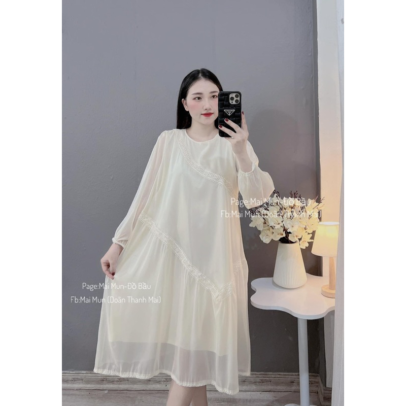 Đầm bầu mùa hè voan siêu mát thiết kế