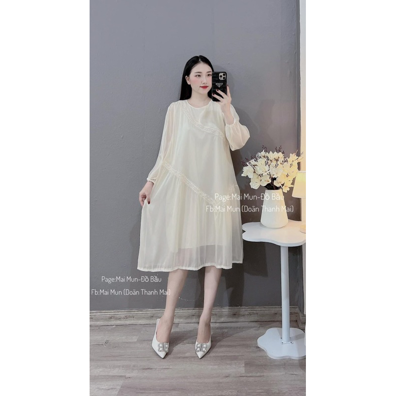Đầm bầu mùa hè voan siêu mát thiết kế