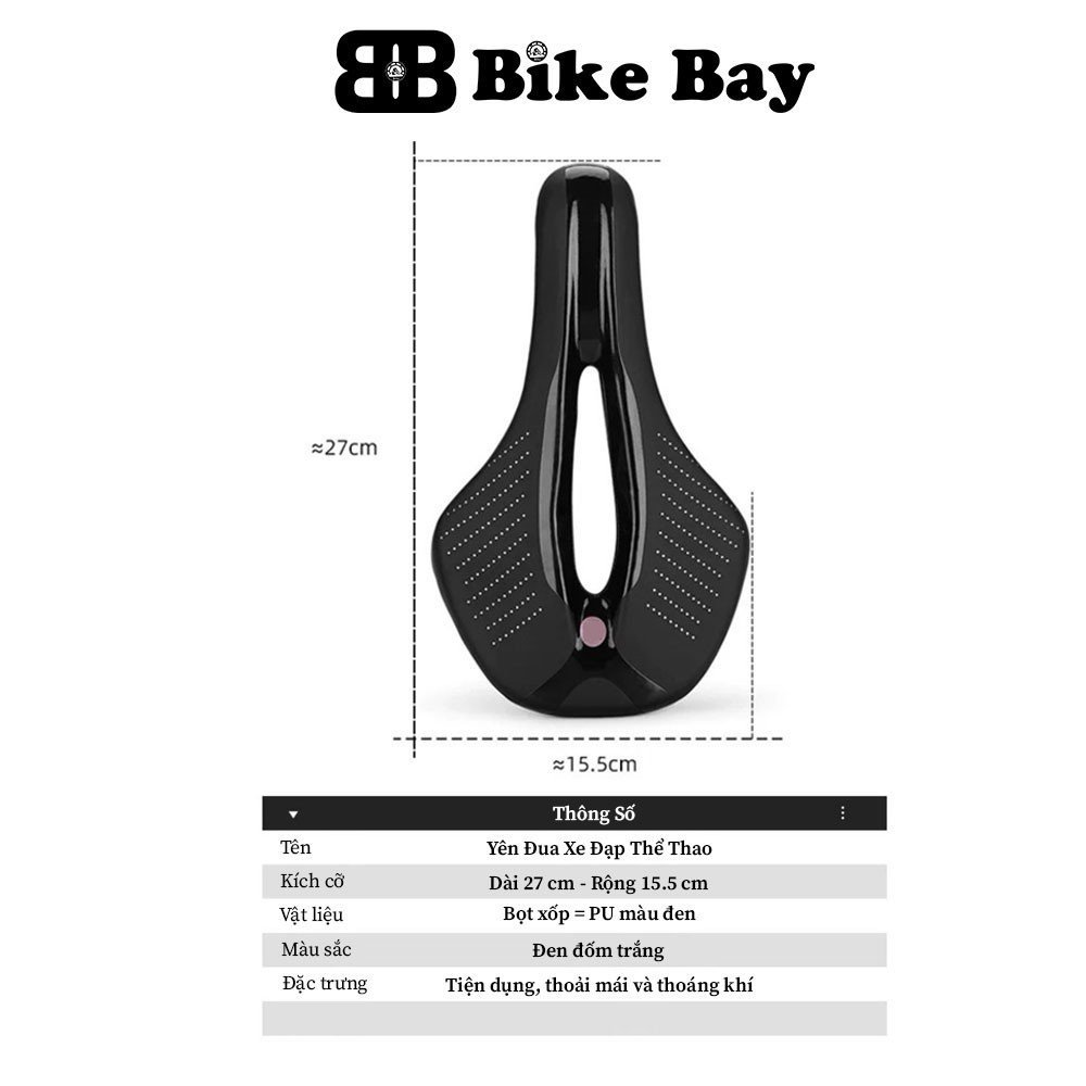 Yên xe đạp thể thao, yên xe đạp đua chấm bi sang trọng