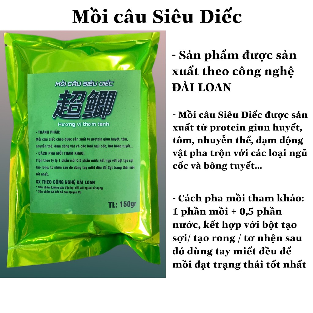 Mồi câu cá Siêu Diếc chuyên dùng câu cá diếc, chép sông tự nhiên