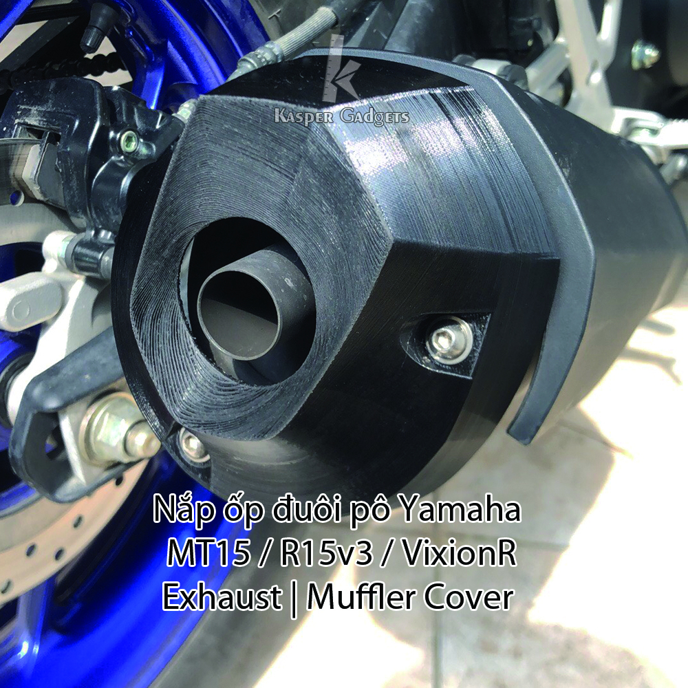 Nắp ốp đuôi pô Yamaha MT15, Vixion R, R15v3 Exhaust end cover / Muffler end cover