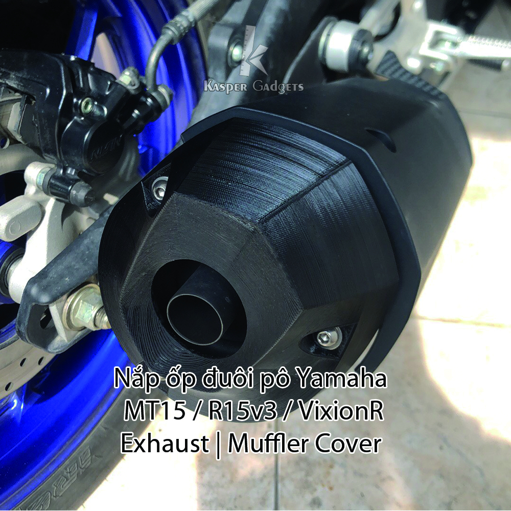 Nắp ốp đuôi pô Yamaha MT15, Vixion R, R15v3 Exhaust end cover / Muffler end cover