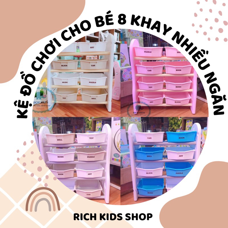 Kệ đồ chơi cho bé 8 khay Toyhouse nhiều ngăn