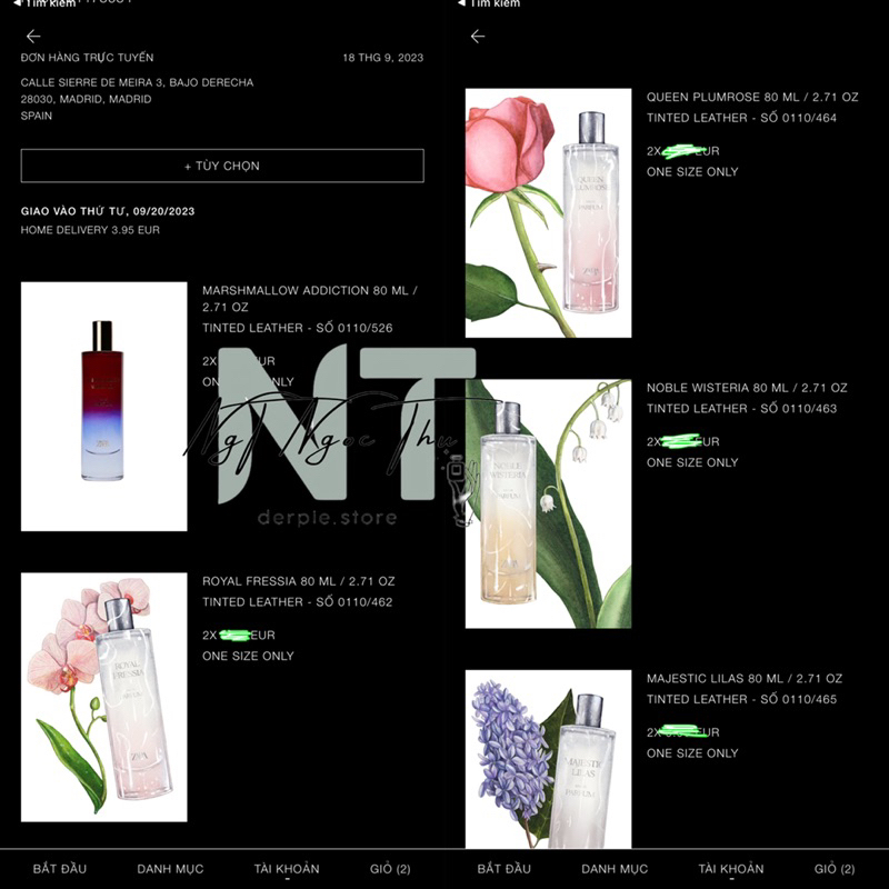 Nước hoa nữ Zara Chapter No.6 EDP : Marshmallow Addiction / Sultry Pear / Cherry Smoothie