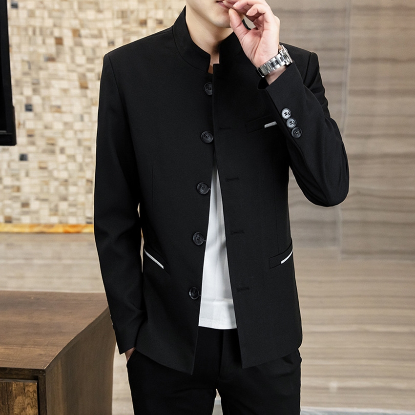 Vest nam Áo vest nam chất liêu Polyesster dày dặn cổ tàu phong cách hiện đại N56