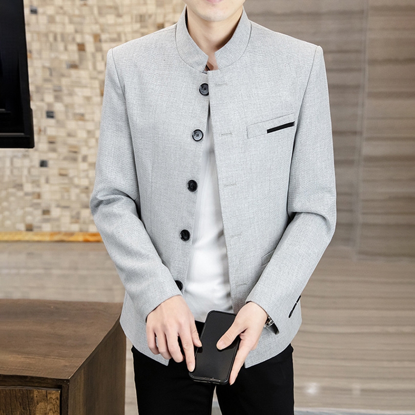 Vest nam Áo vest nam chất liêu Polyesster dày dặn cổ tàu phong cách hiện đại N56