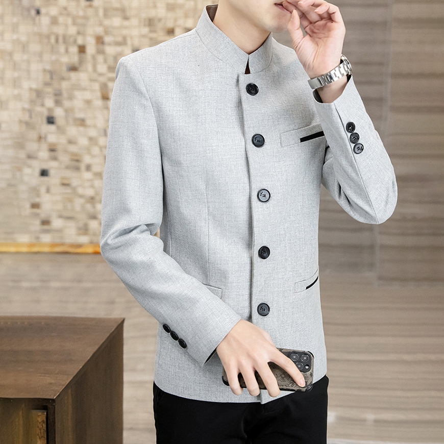 Vest nam Áo vest nam chất liêu Polyesster dày dặn cổ tàu phong cách hiện đại N56