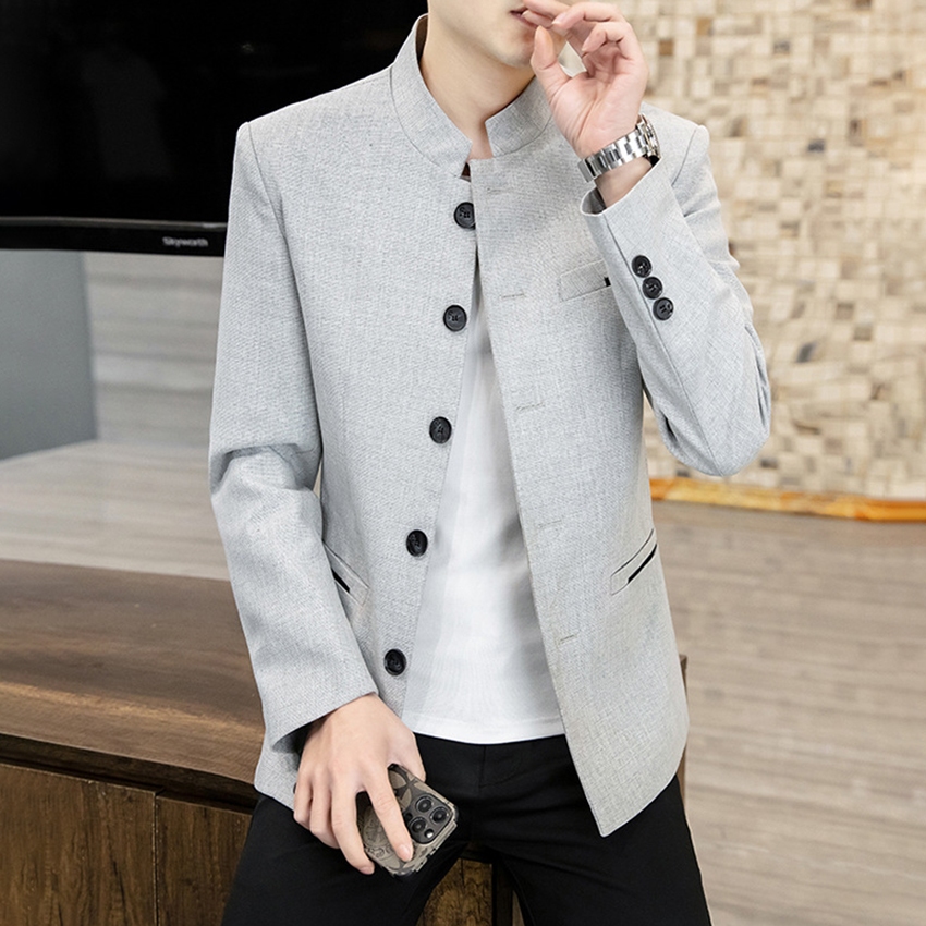 Vest nam Áo vest nam chất liêu Polyesster dày dặn cổ tàu phong cách hiện đại N56