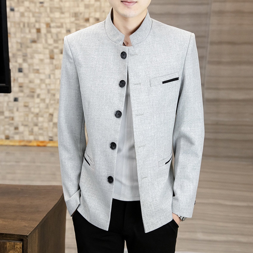 Vest nam Áo vest nam chất liêu Polyesster dày dặn cổ tàu phong cách hiện đại N56