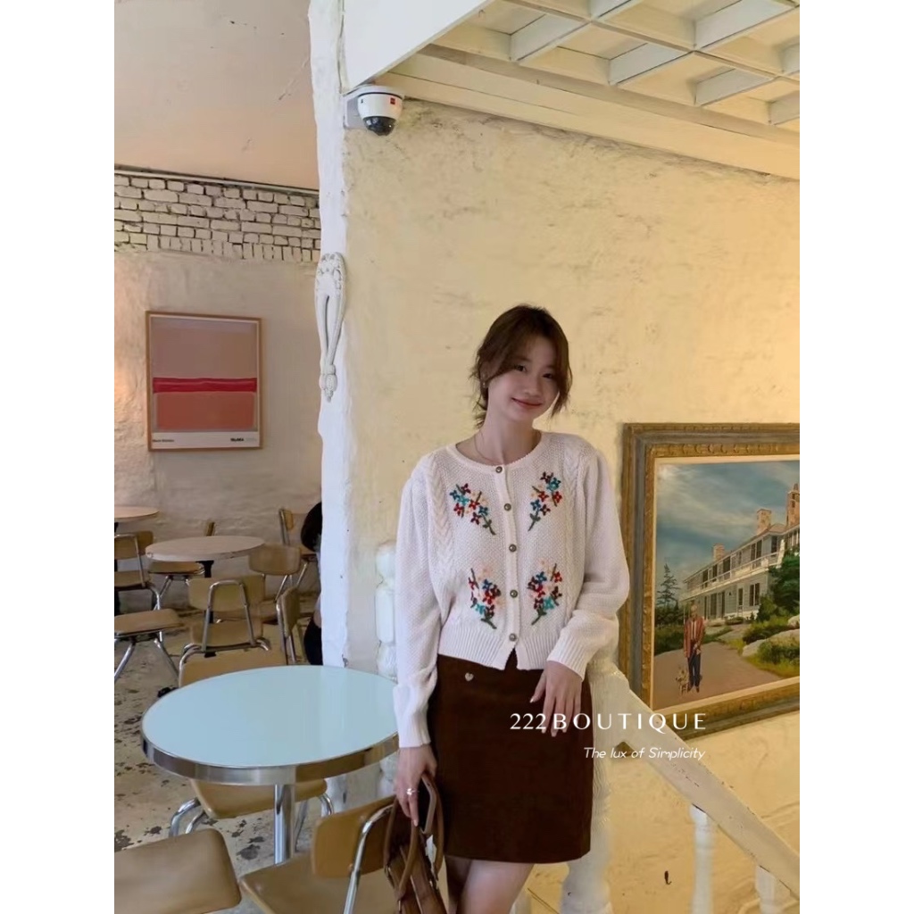 Áo len thêu HQ Mimosa S7332