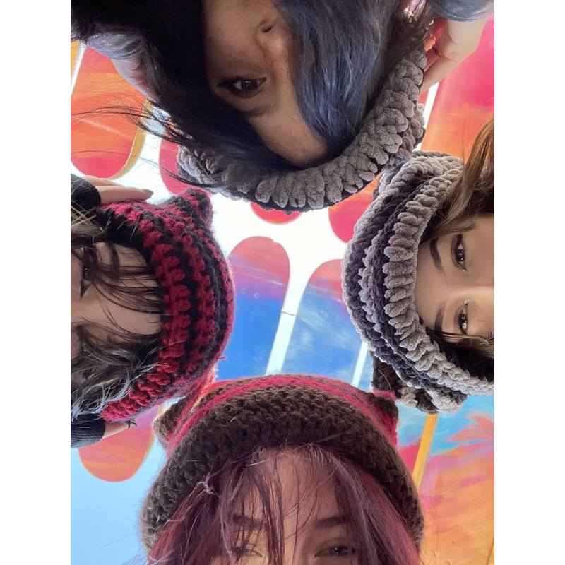 CAT EARS BEANIE - MŨ LEN TAI MÈO TRƠN Y2k CUTE ĐA DẠNG UNISEX MỀM MẠI GRUNGE EGIRL THEO YÊU CẦU