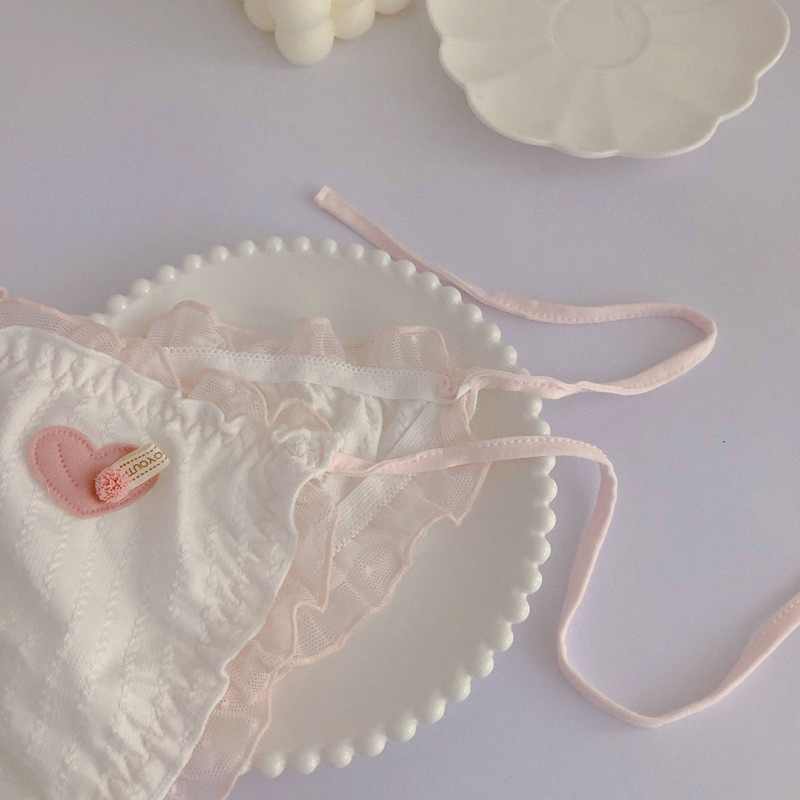 Quần lót cotton phối ren cột dây hai bên M006
