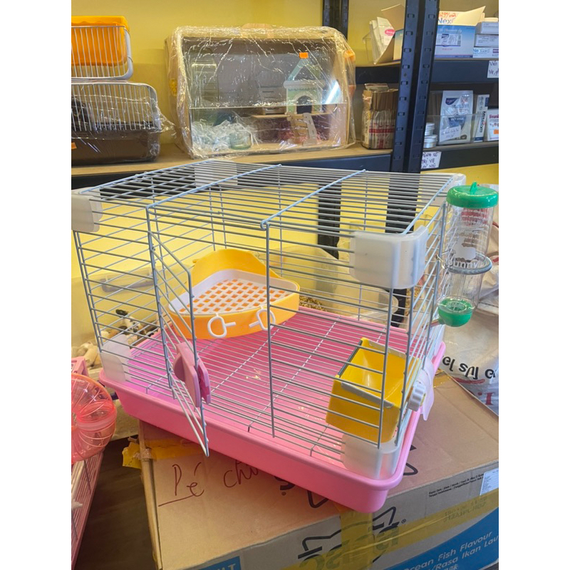 Lồng sắt sơn tĩnh điện full phụ kiện y hình cho thỏ bọ