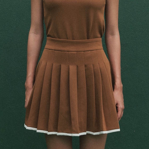 Chân váy xếp ly viền chân trắng BRIDIE SKIRT NYA Sportyf S22-SK04