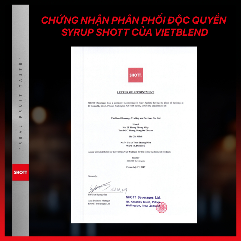 Syrup Pha Chế SHOTT Đủ Vị Trái Cây Tươi Chai 1 Lít - Nguyên Liệu Pha Chế - Hàng Chính Hãng