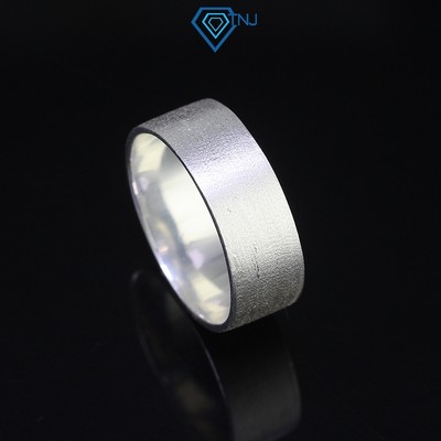 Nhẫn bạc nam tròn đeo ngón cái đơn giản bản 8mm NNA0482 - Trang Sức TNJ