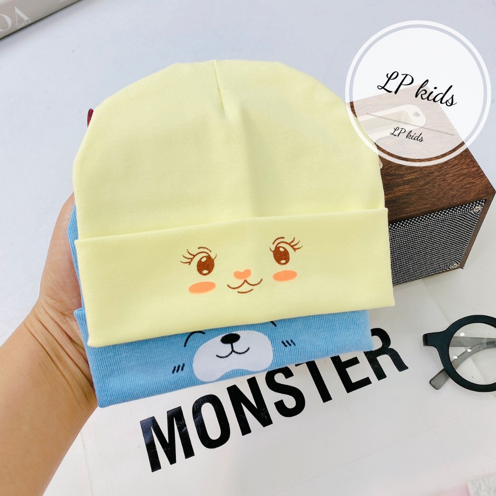 Mũ sơ sinh cotton 1 LỚP cực đẹp họa tiết đáng yêu cho bé M11