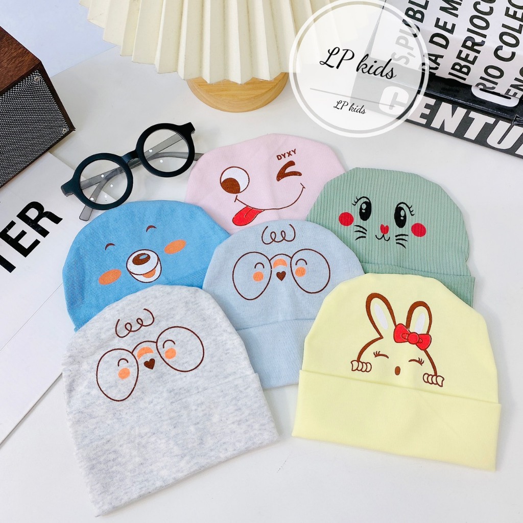 Mũ sơ sinh cotton 1 LỚP cực đẹp họa tiết đáng yêu cho bé M11
