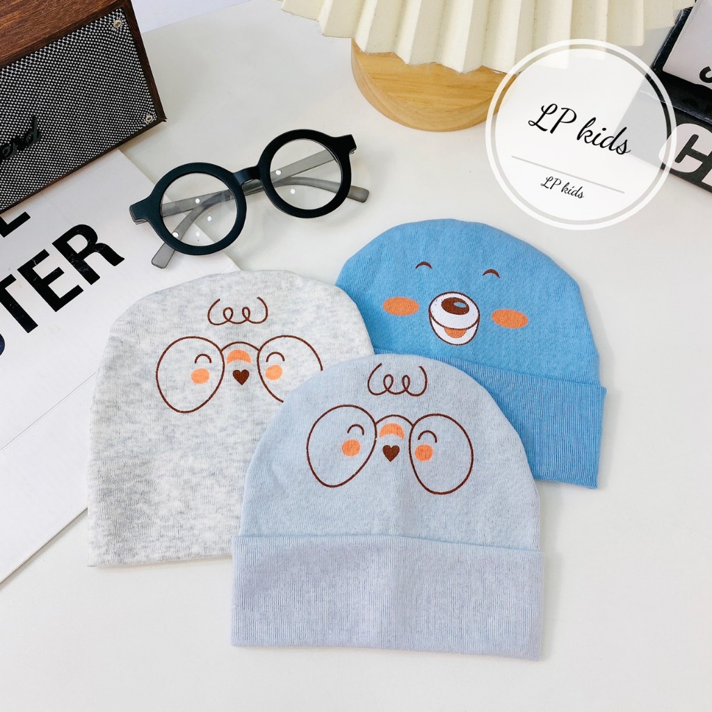 Mũ sơ sinh cotton 1 LỚP cực đẹp họa tiết đáng yêu cho bé M11
