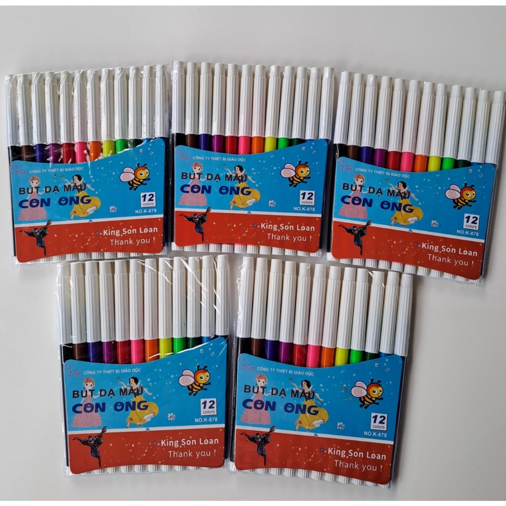 Bút lông dạ con ong hôp 12 cây