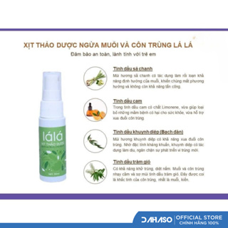 Xịt Thảo Dược Lá Lá LACO 30ml Ngăn Ngừa Muỗi Và Côn Trùng - Dahaso Skincare