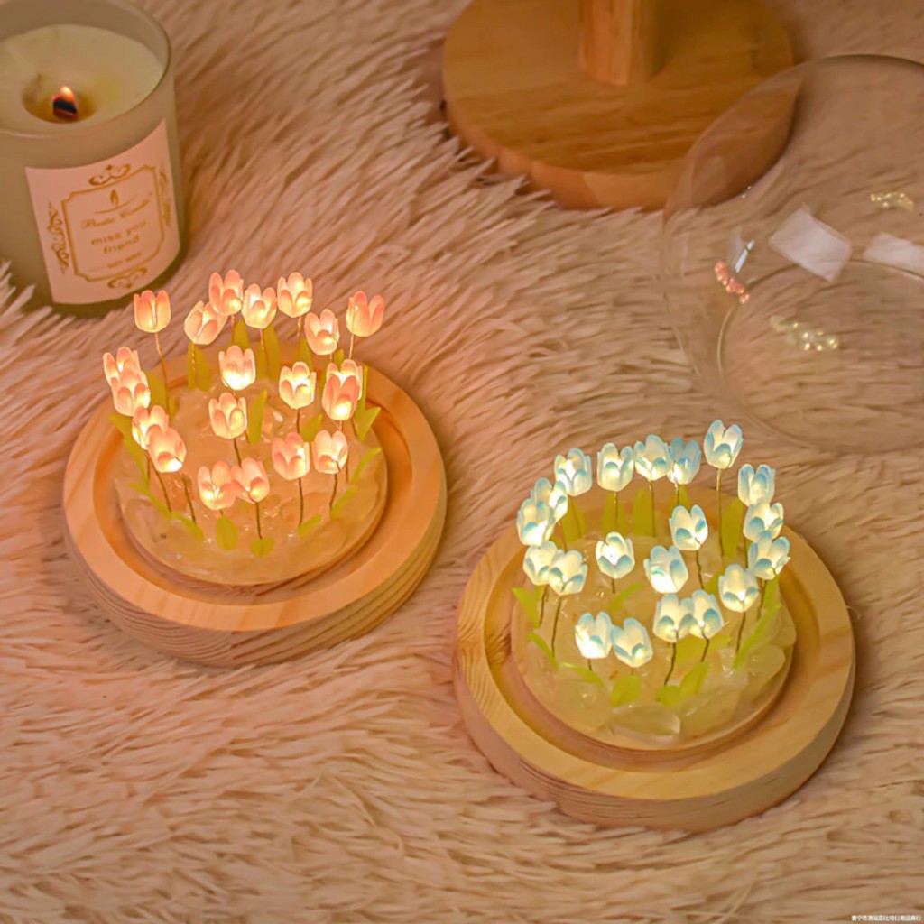 ĐÈN NGỦ DECOR HOA TUYLIP NHIỀU MÀU SẮC TẠO NÊN KHÔNG GIAN LÃNG MẠN HƠN THẾ CÒN LÀ ĐỒ TRANG TRÍ QUÀ TẶNG