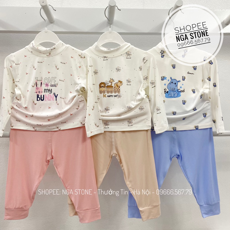 Bộ giữ nhiệt cổ cao cho bé trai bé gái hãng avaler