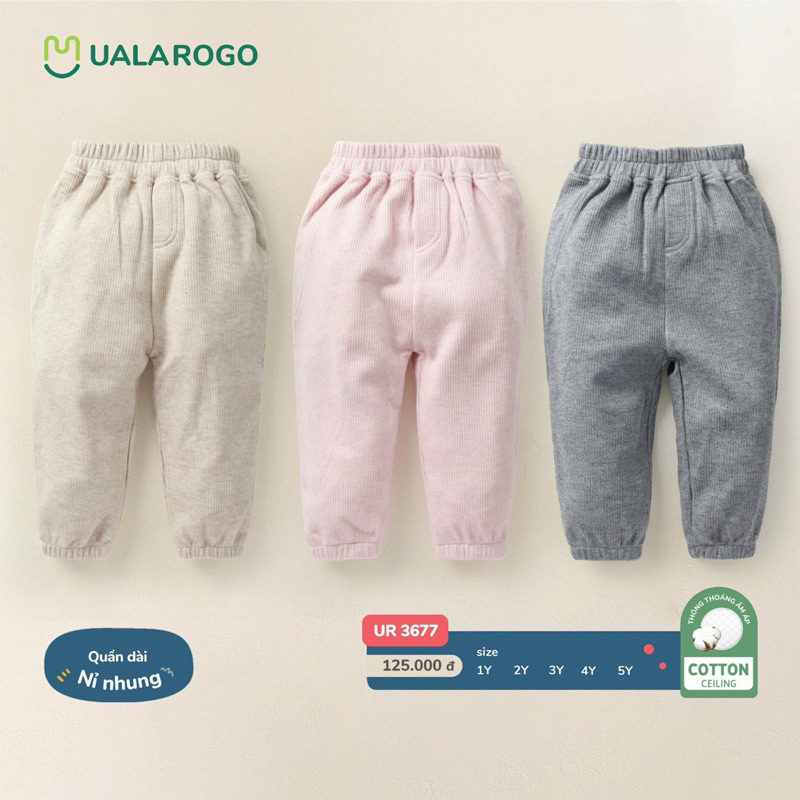 Quần nỉ nhưng ualarogo dành cho bé từ 1-5y, quần pettit cho bé từ 9-12m đến 18-24m